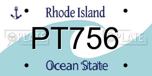 PT756 Rhode Island License Plate