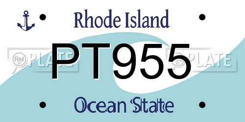 PT955 Rhode Island License Plate