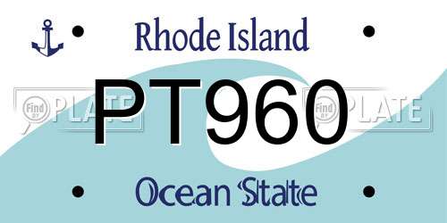 PT960 Rhode Island License Plate