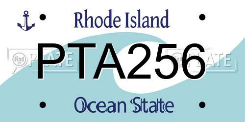 PTA256 Rhode Island License Plate