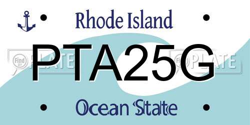 PTA25G Rhode Island License Plate