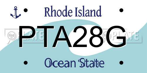 PTA28G Rhode Island License Plate