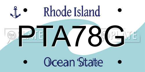 PTA78G Rhode Island License Plate