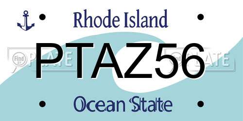 PTAZ56 Rhode Island License Plate