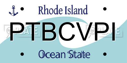 PTBCVPI Rhode Island License Plate