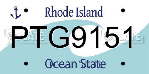 PTG9151 Rhode Island License Plate