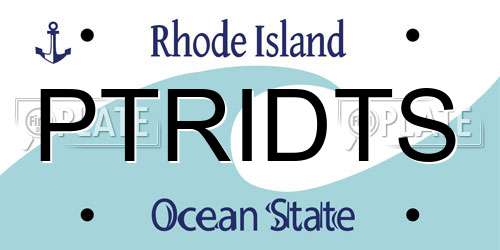 PTRIDTS Rhode Island License Plate
