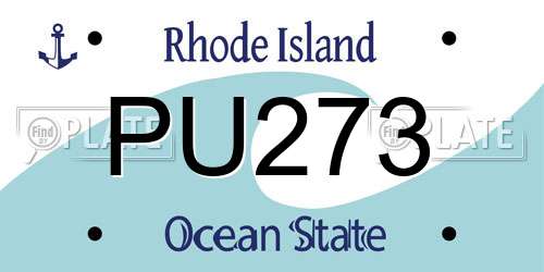 PU273 Rhode Island License Plate