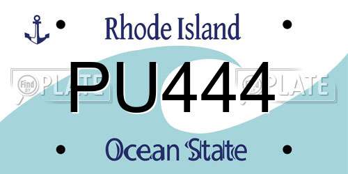 PU444 Rhode Island License Plate