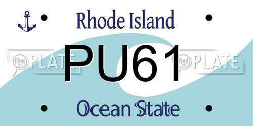 PU61 Rhode Island License Plate