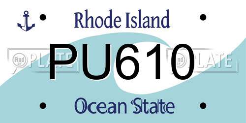 PU610 Rhode Island License Plate