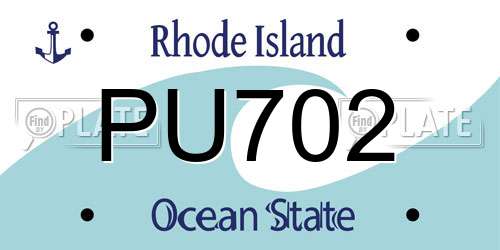 PU702 Rhode Island License Plate