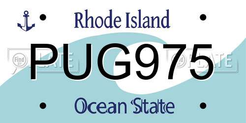 PUG975 Rhode Island License Plate