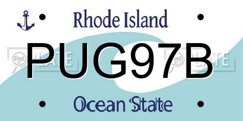 PUG97B Rhode Island License Plate