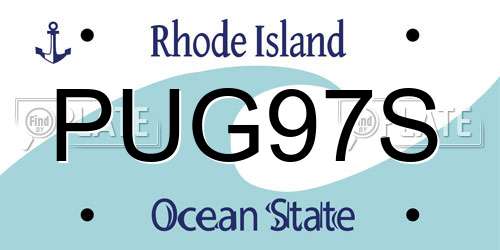 PUG97S Rhode Island License Plate