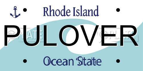 PULOVER Rhode Island License Plate