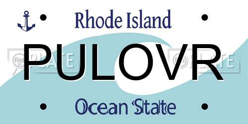 PULOVR Rhode Island License Plate