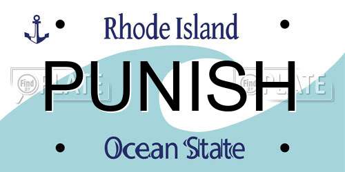 PUNISH Rhode Island License Plate