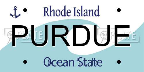 PURDUE Rhode Island License Plate