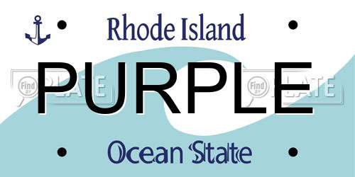 PURPLE Rhode Island License Plate