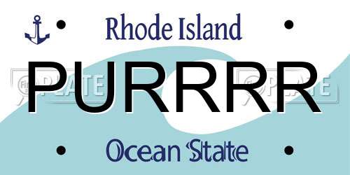 PURRRR Rhode Island License Plate