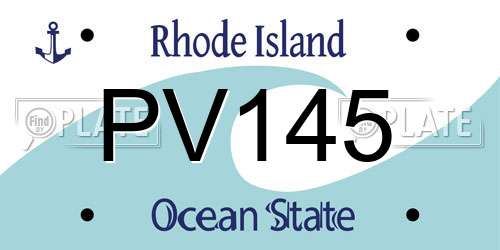 PV145 Rhode Island License Plate