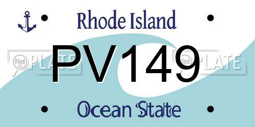 PV149 Rhode Island License Plate