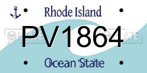 PV1864 Rhode Island License Plate