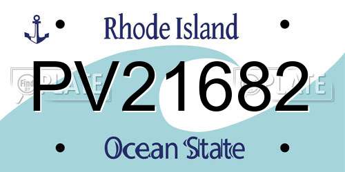 PV21682 Rhode Island License Plate