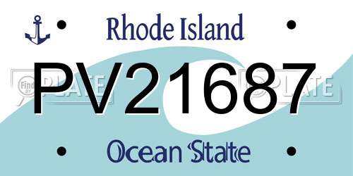 PV21687 Rhode Island License Plate