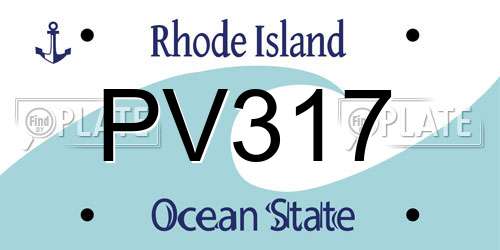 PV317 Rhode Island License Plate