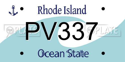 PV337 Rhode Island License Plate