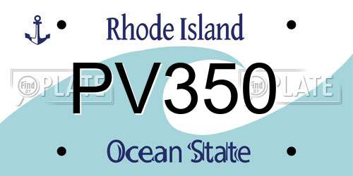PV350 Rhode Island License Plate