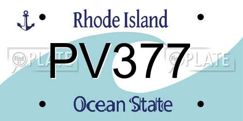 PV377 Rhode Island License Plate