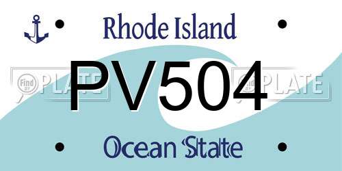 PV504 Rhode Island License Plate