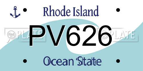 PV626 Rhode Island License Plate