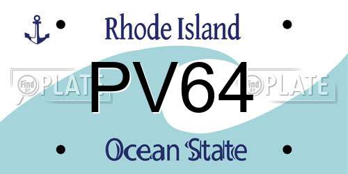PV64 Rhode Island License Plate