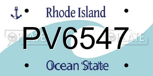 PV6547 Rhode Island License Plate