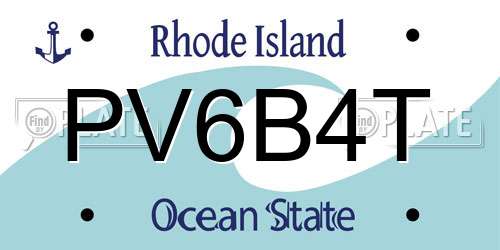 PV6B4T Rhode Island License Plate