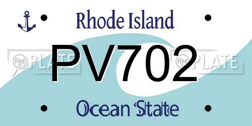 PV702 Rhode Island License Plate