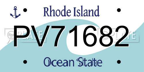 PV71682 Rhode Island License Plate