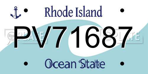 PV71687 Rhode Island License Plate