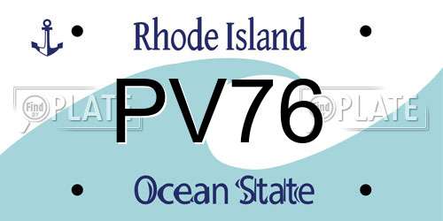 PV76 Rhode Island License Plate