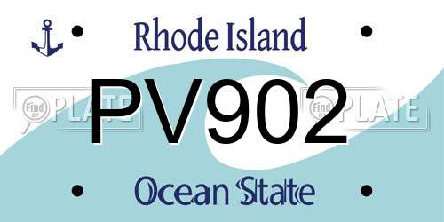 PV902 Rhode Island License Plate