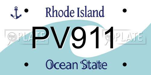 PV911 Rhode Island License Plate