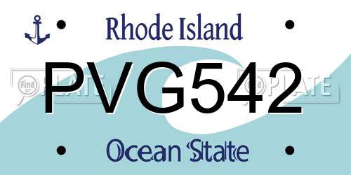 PVG542 Rhode Island License Plate