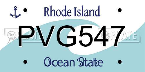 PVG547 Rhode Island License Plate