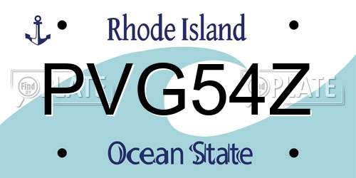 PVG54Z Rhode Island License Plate