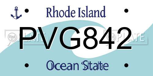 PVG842 Rhode Island License Plate