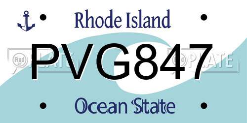 PVG847 Rhode Island License Plate